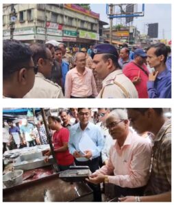 বেনাচিতি ও সেন মার্কেটে অভিযান, ধরা পড়ল ওজন মেশিনে অনিয়ম